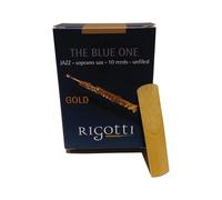 RIGOTTI Box of 10 Reeds for Soprano Saxophone - Strength 3 Medium - Gold Jazz - The Blue One - High Quality - From Natural Reeds Grown and Sun Dried in Provence in France