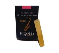 RIGOTTI Box of 10 Reeds for Tenor Saxophone - Strength 3 Strong - Gold Jazz - The Blue One - Premium Quality - From Natural Reeds Grown and Sun Dried in Provence in France