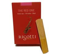 RIGOTTI Box of 10 Tenor Saxophone Reeds - Strength 3 Medium - Classic Gold - The Red One - High Quality - From Natural Reeds Grown and Sun Dried in Provence in France