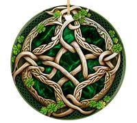 Rigufu 2026 Christmas Ornament Irish Celtic Shamrock of Life Ceramic