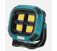 RigWig 50W Rechargeable LED Work Light 4500LM, 20000mAh Power Bank Floodlight with 4 COB LEDs, 6 Modes, 4 Brightness Levels, Magnetic Base & 180° Stand - Waterproof Portable Blue Site Lamp