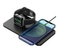 RigWig Dual 2 in 1 Wireless Charger Compatible with iWatch Charging Pad, Nightstand Mode for iWatch Series 5/4/3/2, 7.5W Fast Charging for iPhone 13/12/11/Max/XR/XS Max/Airpods Pro/2(No iWatch Cable)