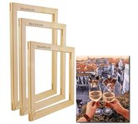 Rigwig Wooden Frame Canvas Stretcher Bars, 30x40cm/40x50cm/50x60cm, DIY Frames for Paint by Numbers, Diamond Painting, Cross Stitch, Easy Assembly (30x40cm (3 Pack))