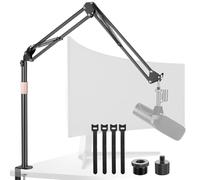 Rigych Adjustable Mic Boom Arm with Extendable Height Rod, Premium Microphone Stand for HyperX QuadCast, Shure MV7, Blue Yeti, Perfect for Podcasts, Streaming, Gaming, Recording
