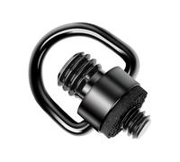 Rigych Double Head 1/4 inch and 3/8 inch D-Ring Camera Screws, Stainless Steel D-Ring Camera Quick Fix Screws for Camera Tripods, Camera Straps, SLR Cameras, Selfie Sticks, Lens Plate（Black）