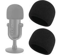 Rigych Microphone Windscreen, Professional Pop Protection, Large Foam Microphone for Razer Seiren V2 Pro Microphone, Pack of 2, Black
