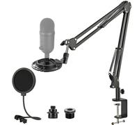 Rigych Razer Seiren V2 X Microphone Arm with Pop Filter, Microphone Holder, Adjustable Microphone Stand with Microphone Spider Desk Clamp for Razer Seiren V2 X USB Streaming Microphone