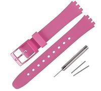 Rihahisy 12mm Silicone Rubber Watch Strap/Watch Band Replacement for Swatch (Rose)