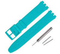 Rihahisy 16mm Ultra-thin Silicone Rubber Watch Strap/Watch Band Replacement for Swatch (Green)