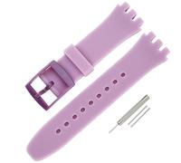Rihahisy Silicone Rubber Watch Strap/Watch Band Replacement for Swatch (Lilac, 20mm)
