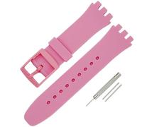 Rihahisy Silicone Rubber Watch Strap/Watch Band Replacement for Swatch (Pink, 20mm)