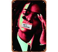 Rihanna 'My Name Is' Metal Tin Sign Retro Wall Decor for Home Gate Garden Bars Restaurants Cafes Office Store Pubs Club Sign Gift 12 X 8 INCH Plaque Tin Sign