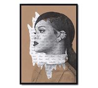 Rihanna Portrait Drawing - Giclée art print with Umbrella Lyrics - A5 A4 A3 Sizes limited edition poster artwork