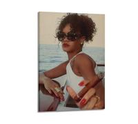 Rihanna Puff Puff Pass Print Album Cover Signed Limited , Music Album Cover ,Pop Hip Hop Rap Singer Star Music Poster Aesthetic Canvas Wall Art for Girl And Boy Teens Dorm Decor 12x18inch(30x45cm) Fra