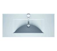 Riho Bathroom Set Porto Wave Washbasin, LED mirror cabinet and Vanity unit 2 drawers 1000mm Glossy White