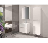 Riho Bathroom Set Porto Wave Washbasin, LED mirror cabinet and Vanity unit 2 drawers 600mm Glossy White