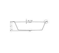 Riho Standard Bath Rectangular with LED lighting and two white headrests Still Square 750x1700x470mm BR0200500K00132