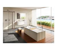 Riho Standard Bath Still Square Chrome Overflow Headrest Left 800x600x1800mm