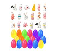Rihqey 18PCS Prefilled Easter Eggs, Rising Easter Hunt KitGift, Cute Colorful Plush Animal Toy, Surprise Pre Filled Bag Basket Toy, for Basket Stuffer Prize Reward Goodie Loot Filler Party Favor