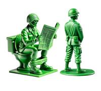 Rihqey 2PCS Classic Interactive Prank Soldier Men, Retro Resin Army Character Figure, 7cm Miniature Green Doll, Funny Cartoon Model Toy, for Kid Figurine Toy Collectible Tabletop Game Diorama