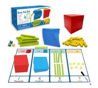 Rihqey Base Ten Block Set, Ten Hundred Thousand Counting Block, Smooth Manipulatives Cube Toy Math Game, Develop Mathematical Reasoning Skill, for Kindergarten 1st 2nd 3ed Grade Boy Girl Children