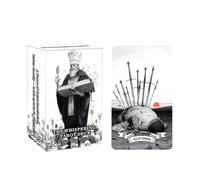 Rihqey Whispering Tarot Black and White Art Card, 78 Gothic Modern Witch Deck, Paper Leisure Board Playing Games, for Adult Family Night Holiday Gathering Festival Event Social Interaction Travel