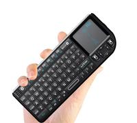 Rii Dual Mode Wireless Keyboard with Touchpad Mouse, Bluetooth 4.0 with 2.4G Wireless Mini Keyboard with Backlit LED,Built-in Rechargeable Battery,Compatible with Windows,Linux,UK Layout-Black