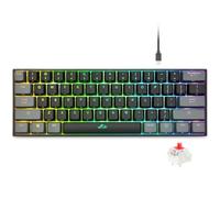 Rii Gaming Keyboard,60% Mechanical Gaming Keyboard,Rechargeable RGB 60 Percent Keyboard with Bluetooth5.0/Wired USB-C/2.4GHz,Linear Red Switch,PBT Keycaps,QMK/VIA for Windows/Mac/PC/Laptop (Black)
