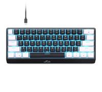 Rii Mechanical Keyboard Wired Blue Switch Ergonomic Design with Multiple Hotkeys Compatible with Android Mac and Windows Various Backlight Modes.US Layout（Black + White）