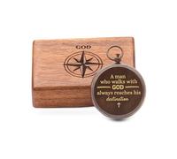 RII Pocket Brass Compass, Nautical Navy Compass for Camping, Travelling, Hiking, Boating, Gift Compass for Graduation, Wedding, Birthday, Anniversary, Dad to Son/Grandson with Imprinted Leather Case
