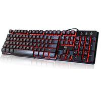 Rii RK100 3 Colors LED Backlit Mechanical Feeling USB Wired Multimedia Gaming Keyboard, Office Keyboard for Working or Primer Gaming,Office Device