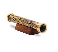 RII Teleidoscope, Kaleidoscope, Etched Brass, Burnished Brass Teleidoscope with Wood Display Stand, A Unique Gift to Husband
