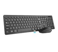 Rii Wireless keyboard and Mouse Set, RK200 Standard Full Size Wireless Keyboard and Mouse 104 Keys for Work Office Home UK Layout(AAA Batteries not Include)
