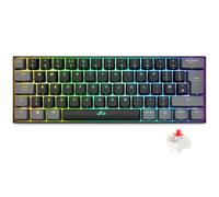 Rii Wireless Mechanical Keyboard,Tri-modes(BT5.0/2.4G/Wired),Multi-Device Gaming Keyboard,Programmable RGB Backlit &Shotcuts,UK Layout -Red Switches