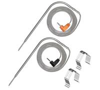 Riida TM08 2 Pack Temperature Meat Probe Replacement TP04, TP06, TP06S, TP07, TP-07S, TP08, TP-08S, TP09, TP09B, TP-10, TP16, TP17, TP20, TP20S, TP25, TP27, TP28, TP829, TP930, 2.5mm Black+Orange