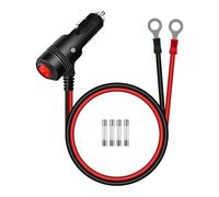 RIIEYOCA 12V 24V Cigarette Lighter Plug Adapter,16AWG Heavy Duty 15A Car Cigarette Lighter Replacement Male to O-Ring Terminal Power Cable with On/Off Switch for Cars,Boats 0.6M/2FT