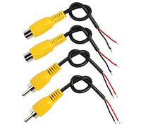 RIIEYOCA 2Pairs RCA Audio Cable,RCA Cable Sockets to Bare Wire Ends,Stereo Auxiliary Cable Repair Cable,15 cm(2 x RCA Plugs,2 x RCA Sockets, Yellow)
