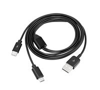 RIIEYOCA 3.3Ft Multi Charging Cable, 2 in 1 USB 2.0 A to USB Type C and Micro USB Charging Cable Cord,Power up to 2 Devices At Once From a Single USB Port(Black)