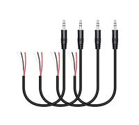 RIIEYOCA 4 Pack 3.5mm Male Plug to Bare Wire Stereo Audio Cable,1/8" TRS 3 Pole Mono Male Plug to Open End Audio Cable,for and Audio Equipment Installed or Replace Repair