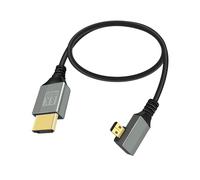 RIIEYOCA 8K Micro HDMI to HDMI Adapter Cable,90 Degree Right Angle Micro HDMI Male to HDMI Male 8K@60Hz 4K@120Hz 48Gbps High Speed HDMI 2.1 Cord,Compatible with Laptop,TV,Camcorder etc.(0.5M)