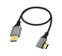 RIIEYOCA 8K Mini HDMI to HDMI Adapter Cable,90 Degree Right Angle Mini HDMI Male to HDMI Male 8K@60Hz 4K@120Hz 48Gbps High Speed HDMI 2.1 Cord,Compatible with Laptop,TV,Camcorder etc.(0.5M)