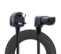 RIIEYOCA 90 Degree C13 Power Cable 13A Fused BS 1363 UK 3 Pin Plug to Down Angle IEC C13 Mains Power Cable,for PC Computer,TV,Printer,Monitor,Projector(1.5M/4.9FT)