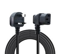 RIIEYOCA 90 Degree C13 Power Cable 13A Fused BS 1363 UK 3 Pin Plug to Left Angle IEC C13 Mains Power Cable,for PC Computer,TV,Printer,Monitor,Projector(1.5M/4.9FT)