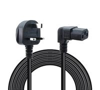 RIIEYOCA 90 Degree C13 Power Cable 13A Fused BS 1363 UK 3 Pin Plug to Up Angle IEC C13 Mains Power Cable, for PC Computer,TV,Printer,Monitor,Projector(1.5M/4.9FT)
