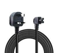 RIIEYOCA 90 Degree C5 Cloverleaf Mickey Mouse Power Supply Adapter Cord BS 1363 UK 3 Pin Plug to Left Angle IEC C5 Mains Power Cable,for Laptop,TV,Printer,PC,Projector(1.5M/4.9FT)