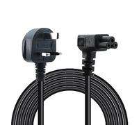 RIIEYOCA 90 Degree C5 Cloverleaf Mickey Mouse Power Supply Adapter Cord BS 1363 UK 3 Pin Plug to Up Angle IEC C5 Mains Power Cable,for Laptop,TV,Printer,PC,Projector(1.5M/4.9FT)