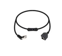 RIIEYOCA 90 Degree Cat5e Ethernet Patch Cable Switch On/Off RJ45 Male to Female High Speed Right Angle Internet Network Cable LAN with Disconnect Switch for Cat5e/Cat5, Black(50CM/1.6Ft)
