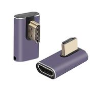 RIIEYOCA 90 Degree Left Angle 8K HDMI Male to Female Adapter, 48Gbps HDMI 2.1UHD Connector 3D Extender, Supports 8K@60Hz 4K@120Hz Compatible with HDTVs, HDRs, ARCs Laptops, Roku TV (2PCS)