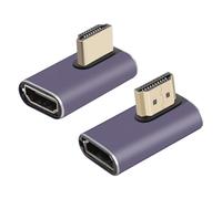 RIIEYOCA 90 Degree Left&Right Angle 8K HDMI Male to Female Adapter, 48Gbps HDMI 2.1UHD Connector 3D Extender, Supports 8K@60Hz 4K@120Hz Compatible with HDTVs, HDRs, ARCs Laptops, Roku TV (2PCS)