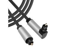 RIIEYOCA 90 Degree Optical Cable for Soundbar to TV, Right Angled Toslink Plug Digital Optical Audio Cable for Home Cinema, Stereo System (2m / 6.6ft) (90 Degree, 3m)